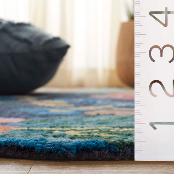 Safavieh Jardin Hand Tufted Wool Floral Runner Rug Navy Pink Indian Artisan Hallway Accent JAR175N-28