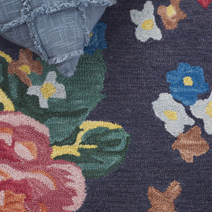 Safavieh Jardin 5' X 8' Hand-tufted Navy And Pink Floral Area Rug – Luxurious Wool Blend, Durable & Stylish Navy ,Pink 80% Wool,20% Cotton Jar175n-5