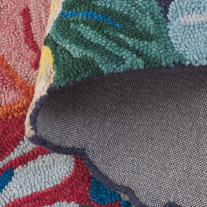 Safavieh Jardin Hand-tufted Floral Area Rug - Artisanal Craftsmanship In Vibrant Navy And Pink Design Navy ,Pink 80% Wool,20% Cotton Jar175n-6