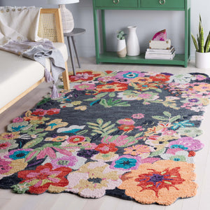 Safavieh Jardin Hand Tufted Floral Area Rug - Luxurious Wool Blend For Timeless Elegance In Your Home Decor Grey ,Pink 80% Wool,20% Cotton Jar176f-5