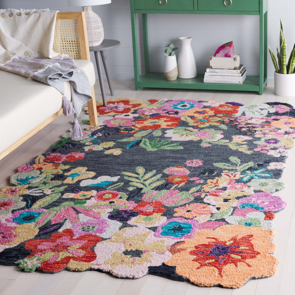 Safavieh Jardin Hand Tufted Floral Area Rug - Luxurious Wool Blend For Timeless Elegance In Your Home Decor Grey ,Pink 80% Wool,20% Cotton Jar176f-5