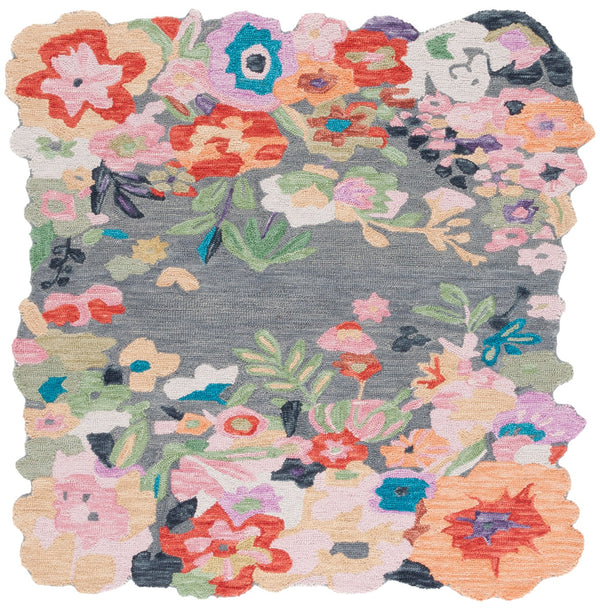 Safavieh Jardin Hand Tufted Floral Area Rug - Luxurious Wool Blend For Timeless Elegance In Your Home Decor Grey ,Pink 80% Wool,20% Cotton Jar176f-6sq