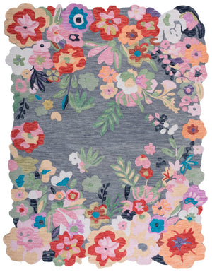 Safavieh Jardin Hand Tufted Floral Area Rug - Luxurious Wool Blend For Timeless Elegance In Your Home Decor Grey ,Pink 80% Wool,20% Cotton Jar176f-8