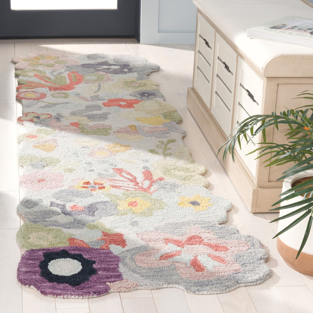 Safavieh Jardin Enchanted Garden Area Rug - Hand-tufted Floral Design For Luxurious Home Decor Style Green ,Pink 80% Wool,20% Cotton Jar176y-3