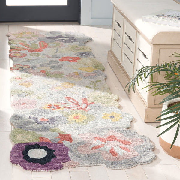 Safavieh Jardin Enchanted Garden Area Rug - Hand-tufted Floral Design For Luxurious Home Decor Style Green ,Pink 80% Wool,20% Cotton Jar176y-3