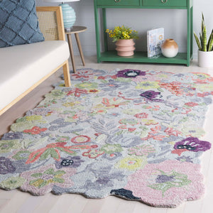 Safavieh Jardin Enchanted Garden Area Rug - Hand-tufted Floral Design For Luxurious Home Decor Style Green ,Pink 80% Wool,20% Cotton Jar176y-3