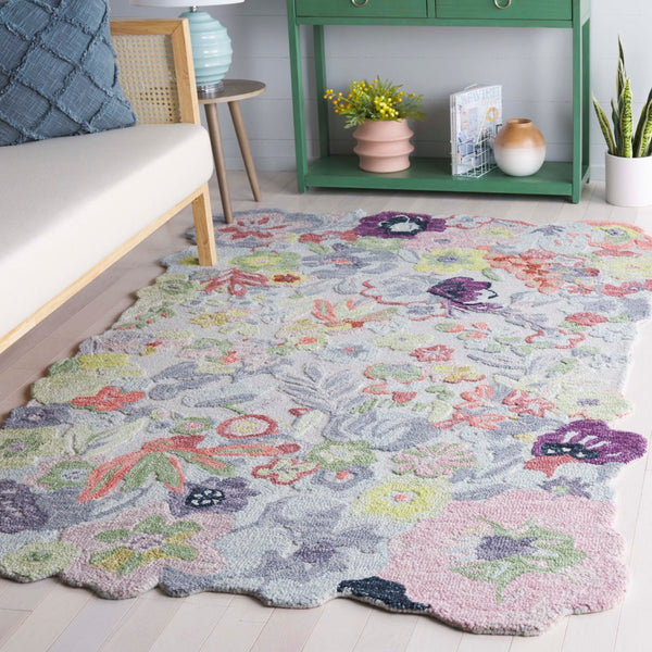 Safavieh Jardin Enchanted Garden Area Rug - Hand-tufted Floral Design For Luxurious Home Decor Style Green ,Pink 80% Wool,20% Cotton Jar176y-3