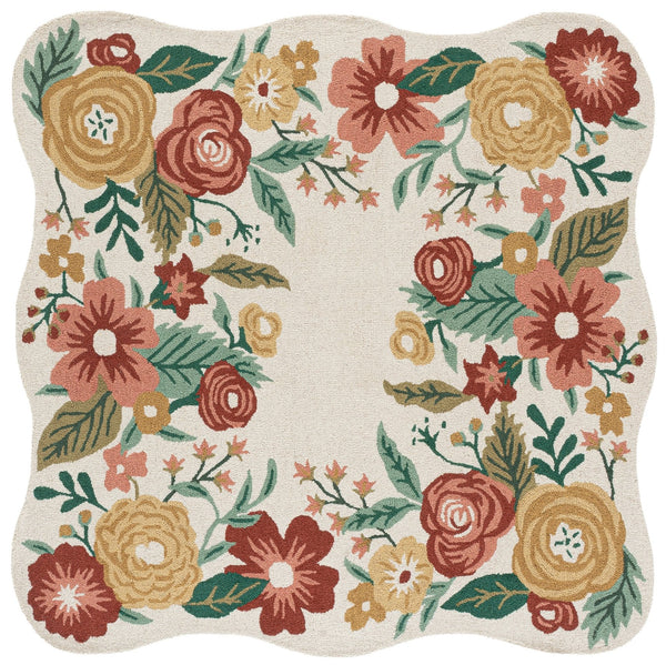 Safavieh Jardin Hand-Tufted Ivory Runner With Red Floral Accents — Wool-Cotton Blend, Low Pile, Hallway Charm 2'-3" x 8'-0" JAR201A-28