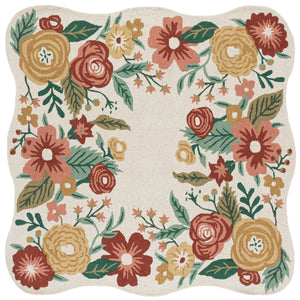Safavieh Jardin Hand-Tufted Ivory Red Wool Rug — Timeless Minimal Pattern, Soft 3/8" Pile, Durable Craftsmanship 5'-0" x 8'-0" JAR201A-5