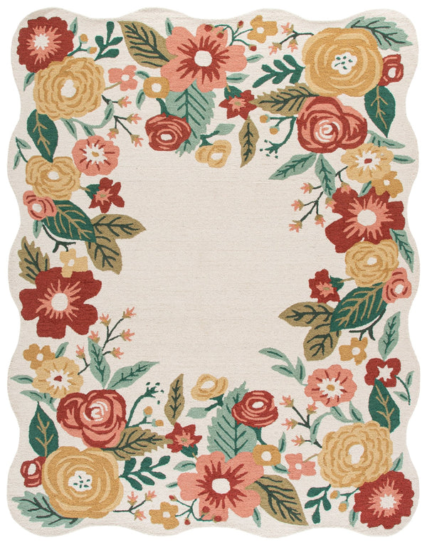 Safavieh Jardin Hand-Tufted Ivory Runner With Red Floral Accents — Wool-Cotton Blend, Low Pile, Hallway Charm 2'-3" x 8'-0" JAR201A-28
