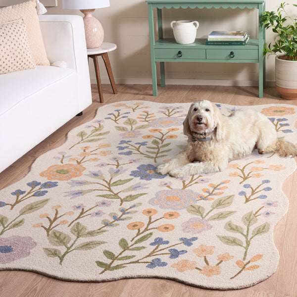 Safavieh Jardin Hand-Tufted Ivory Sage Runner — Wool-Cotton Blend, Low-Profile Pile, Artisanal Hallway Accent 2'-3" x 8'-0" JAR202A-28