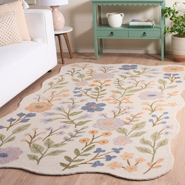 Safavieh Jardin Hand-Tufted Ivory And Sage Area Rug, 80% Wool 20% Cotton, Low-Profile Plush 3/8" Pile Warmth 9'-0" x 12'-0" JAR202A-9