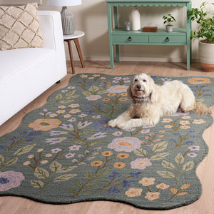 Safavieh Jardin Hand-Tufted Grey Sage Wool-Cotton Rug — Neutral Low-Profile Texture For Modern & Farmhouse Interiors 6'-0" x 9'-0" JAR202F-6