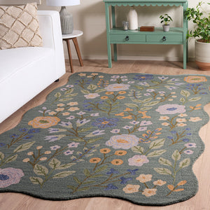 Safavieh Jardin Hand‑Tufted Wool Rug In Grey Sage — Subtle Floral Motif, Low Pile, Artisanal Indian Craftsmanship 4'-0" x 6'-0" JAR202F-4