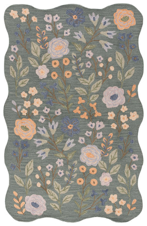 Safavieh Jardin Hand‑Tufted Wool Rug In Grey Sage — Subtle Floral Motif, Low Pile, Artisanal Indian Craftsmanship 4'-0" x 6'-0" JAR202F-4