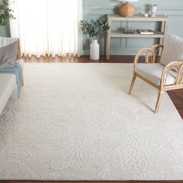 Safavieh Jardin Hand-tufted Runner Rug - Elegant Floral Design In Soft Teal And Ivory For Sophisticated Spaces Light Teal ,Ivory 80% Wool,20% Cotton Jar225j-8