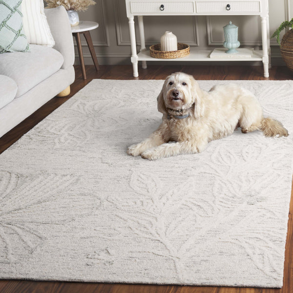 Safavieh Jardin Hand-tufted Floral Runner Rug - Elegant Wool-cotton Blend For Timeless Home Décor Solutions Light Grey ,Ivory 80% Wool,20% Cotton Jar226f-5