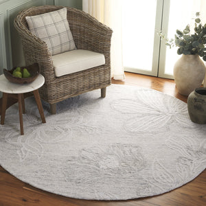 Safavieh Jardin Hand-tufted Floral Runner Rug - Elegant Wool-cotton Blend For Timeless Home Décor Solutions Light Grey ,Ivory 80% Wool,20% Cotton Jar226f-6r