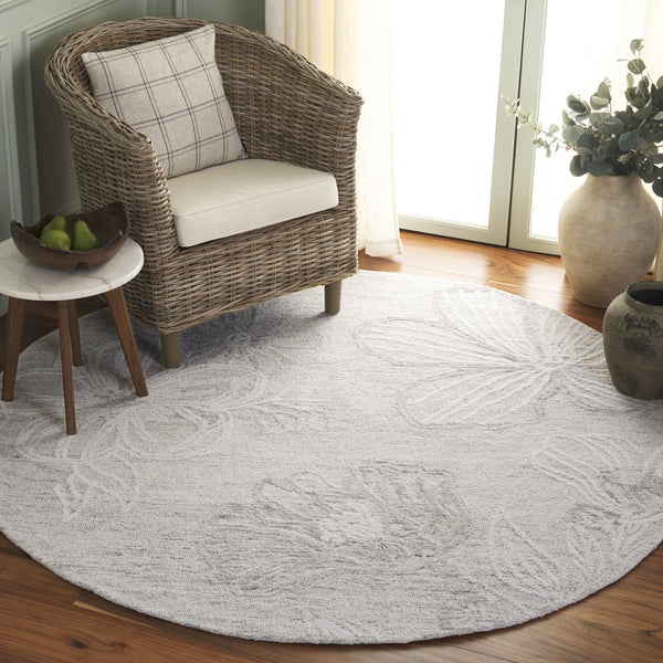 Safavieh Jardin Hand-tufted Floral Runner Rug - Elegant Wool-cotton Blend For Timeless Home Décor Solutions Light Grey ,Ivory 80% Wool,20% Cotton Jar226f-6r