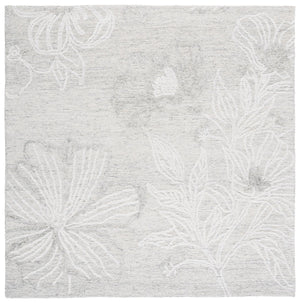 Safavieh Jardin Hand-tufted Floral Runner Rug - Elegant Wool-cotton Blend For Timeless Home Décor Solutions Light Grey ,Ivory 80% Wool,20% Cotton Jar226f-6sq