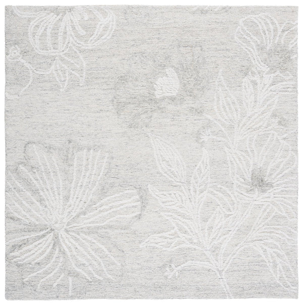Safavieh Jardin Hand-tufted Floral Runner Rug - Elegant Wool-cotton Blend For Timeless Home Décor Solutions Light Grey ,Ivory 80% Wool,20% Cotton Jar226f-6sq