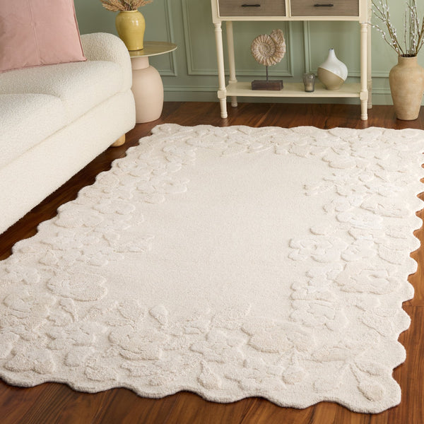 Safavieh Jardin Hand-Tufted Ivory Floral Runner Rug — Wool-Cotton Blend, Durable Hallway Accent, Handmade India 2'-3" x 8'-0" JAR227A-28