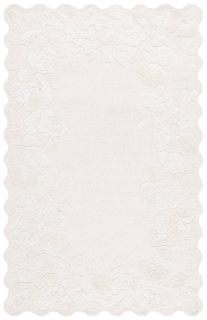 Safavieh Jardin Ivory Hand-Tufted Square Area Rug With Floral Motif, Wool-Cotton Blend, Low Pile Elegance 6'-0" x 6'-0" JAR227A-6SQ