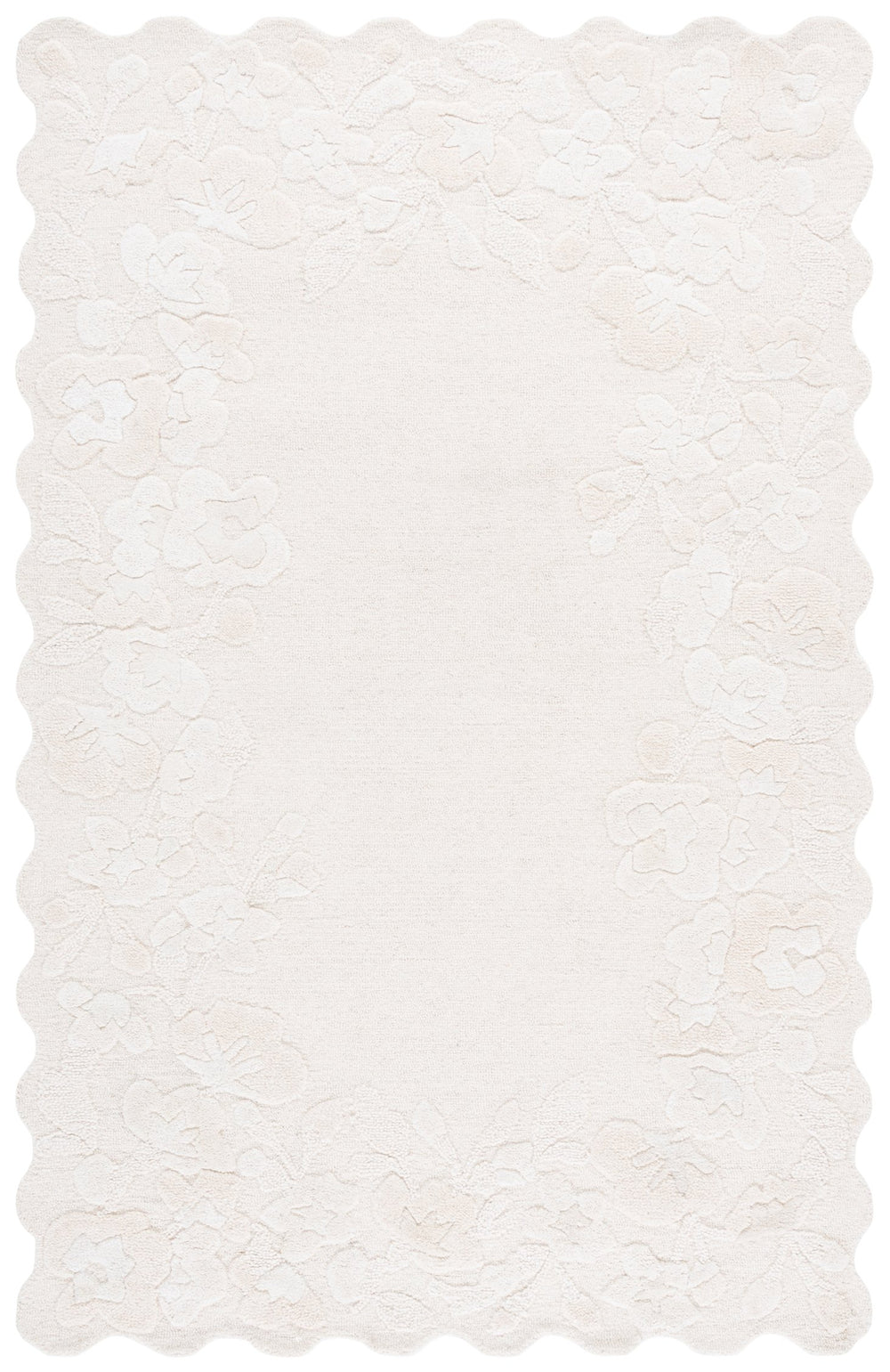 Safavieh Jardin Ivory Hand-Tufted Floral Area Rug — Wool-Cotton Blend, Low Pile, Elegant Cozy Accent 4'-0" x 6'-0" JAR227A-4