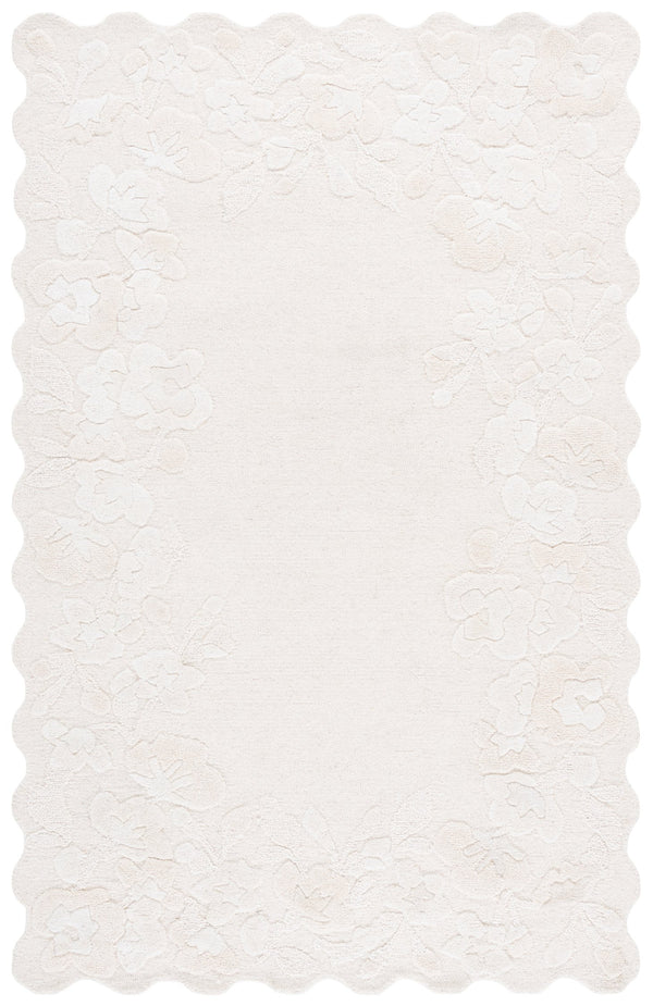 Safavieh Jardin Ivory Hand-Tufted Floral Area Rug — Wool-Cotton Blend, Low Pile, Elegant Cozy Accent 4'-0" x 6'-0" JAR227A-4