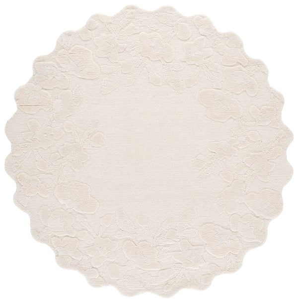 Safavieh Jardin Ivory Hand-Tufted Floral Area Rug — Wool-Cotton Blend, Low Pile, Elegant Cozy Accent 4'-0" x 6'-0" JAR227A-4