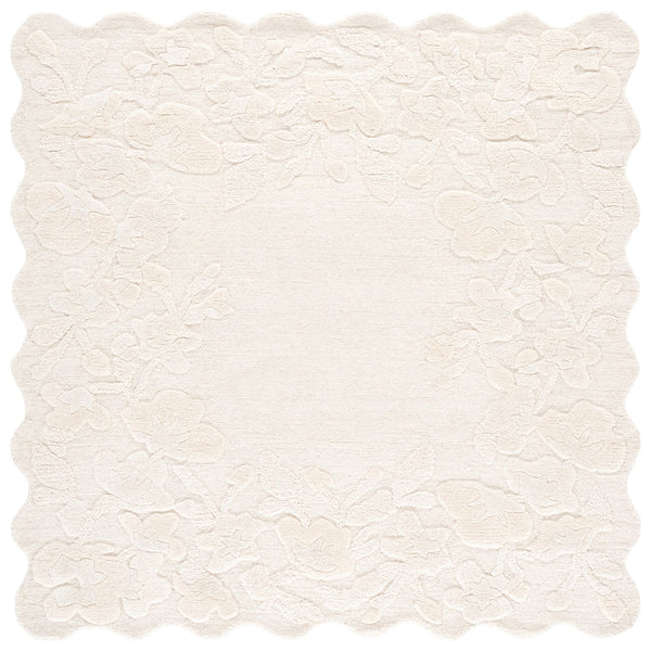 Safavieh Jardin Ivory Hand-Tufted Floral Area Rug — Wool-Cotton Blend, Low Pile, Elegant Cozy Accent 4'-0" x 6'-0" JAR227A-4