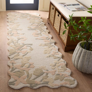 Safavieh Jardin Hand‑Tufted Round Wool‑Cotton Rug In Beige Rust Floral — Artisanal Comfort & Timeless Charm 6'-0" x 6'-0" JAR228B-6R