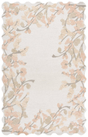 Safavieh Jardin Hand‑Tufted Round Wool‑Cotton Rug In Beige Rust Floral — Artisanal Comfort & Timeless Charm 6'-0" x 6'-0" JAR228B-6R