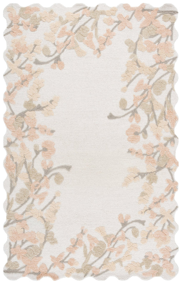 Safavieh Jardin Hand-Tufted Wool-Cotton Area Rug In Beige And Rust Floral — Durable, Soft, Artisanal Charm 6'-0" x 9'-0" JAR228B-6