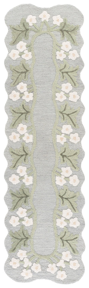 Safavieh Jardin Hand-Tufted Floral Rug In Grey Ivory — Wool-Cotton Blend, Low Pile Elegance For Living Rooms 9'-0" x 12'-0" JAR229F-9