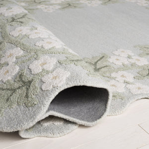 Safavieh Jardin Hand-Tufted Wool-Cotton Area Rug In Grey Ivory Floral — Low Pile, Timeless Transitional Style 5'-0" x 8'-0" JAR229F-5