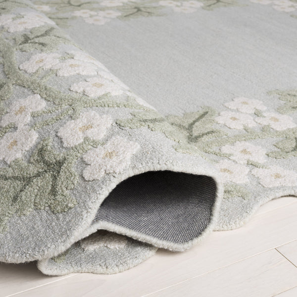 Safavieh Jardin Hand-Tufted Wool-Cotton Area Rug In Grey Ivory Floral — Low Pile, Timeless Transitional Style 5'-0" x 8'-0" JAR229F-5