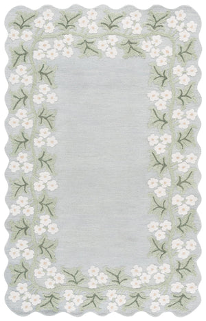 Safavieh Jardin Hand-Tufted Wool-Cotton Area Rug In Grey Ivory Floral — Low Pile, Timeless Transitional Style 5'-0" x 8'-0" JAR229F-5