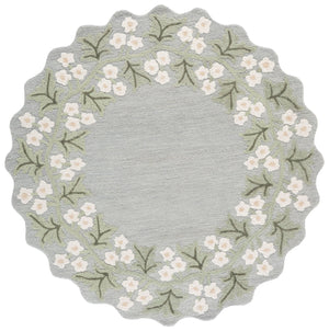 Safavieh Jardin Hand-Tufted Floral Rug In Grey Ivory — Wool-Cotton Blend, Low Pile Elegance For Living Rooms 9'-0" x 12'-0" JAR229F-9