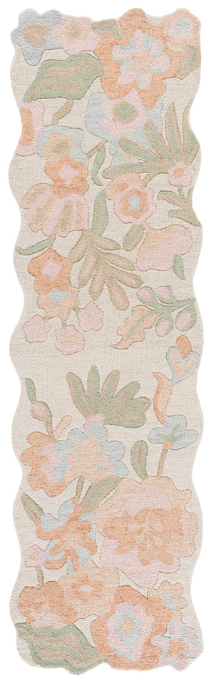 Safavieh Jardin Hand‑Tufted Ivory Pink Floral Rug, 80% Wool 20% Cotton, Low‑Pile Durable Comfort For Living Rooms 8'-0" x 10'-0" JAR231U-8