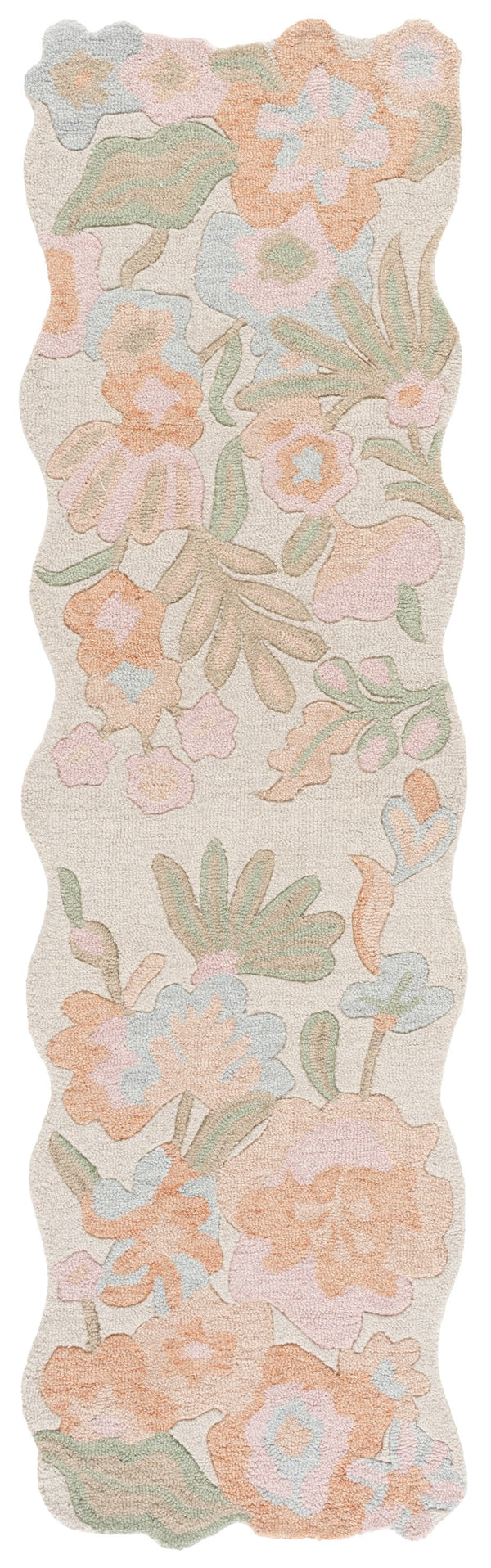 Safavieh Jardin Hand‑Tufted Ivory Pink Floral Rug, 80% Wool 20% Cotton, Low‑Pile Durable Comfort For Living Rooms 8'-0" x 10'-0" JAR231U-8