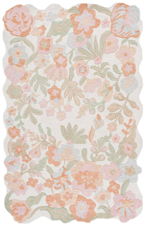 Safavieh Jardin Hand‑Tufted Ivory Pink Floral Rug, 80% Wool 20% Cotton, Low‑Pile Durable Comfort For Living Rooms 8'-0" x 10'-0" JAR231U-8