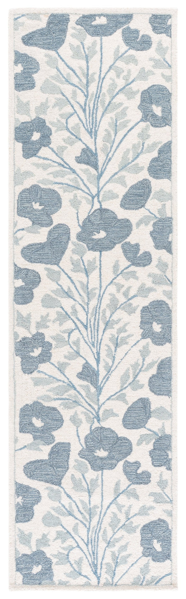 Safavieh Jardin Hand-Tufted Round Rug Ivory & Blue — Plush Wool-Cotton Blend, Floral-Inspired Calm For Living Rooms 6'-0" x 6'-0" JAR232M-6R