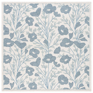 Safavieh Jardin Hand-Tufted Round Rug Ivory & Blue — Plush Wool-Cotton Blend, Floral-Inspired Calm For Living Rooms 6'-0" x 6'-0" JAR232M-6R