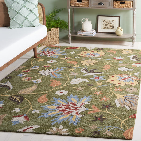 Safavieh Jardin 256 JAR256 Handtufted  Rug Green / Blue JAR256Y-8