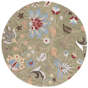 Safavieh Jardin Hand‑Tufted Wool-Cotton Runner With Lush Green & Blue Floral Motif, Durable Plush Pile 2'-3" x 9'-0" JAR256Y-29