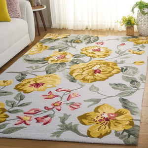 Safavieh Jardin Hand-tufted Floral Area Rug – Luxurious Indian Wool Design For Elegant Home Décor Bliss Gold ,Sage Indian Wool Pile Jar275d-9