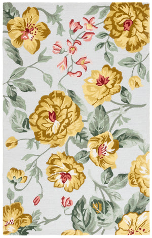 Safavieh Jardin Hand-tufted Floral Runner Rug - Luxurious Indian Wool For Elegant Home Décor Transformation Gold ,Sage Indian Wool Pile Jar275d-5