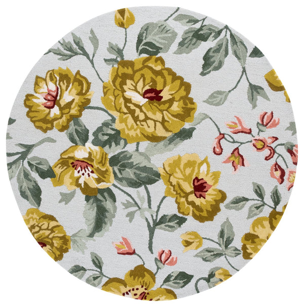 Safavieh Jardin Hand-tufted Floral Runner Rug - Luxurious Indian Wool For Elegant Home Décor Transformation Gold ,Sage Indian Wool Pile Jar275d-6r