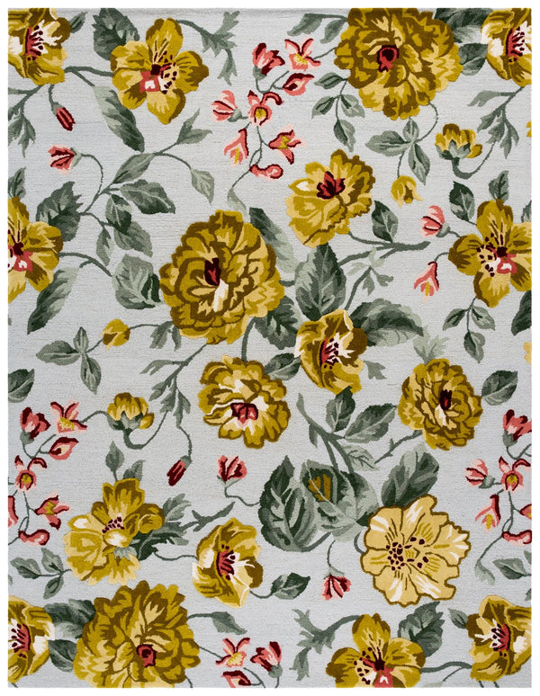 Safavieh Jardin Hand-tufted Floral Runner Rug - Luxurious Indian Wool For Elegant Home Décor Transformation Gold ,Sage Indian Wool Pile Jar275d-8